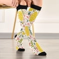 thumbnail image 5 of Coolnut Flowers & Lemons Compression Socks Women Men Knee High Stockings for Sports, Running, Travel 1Pair Gift, 5 of 7
