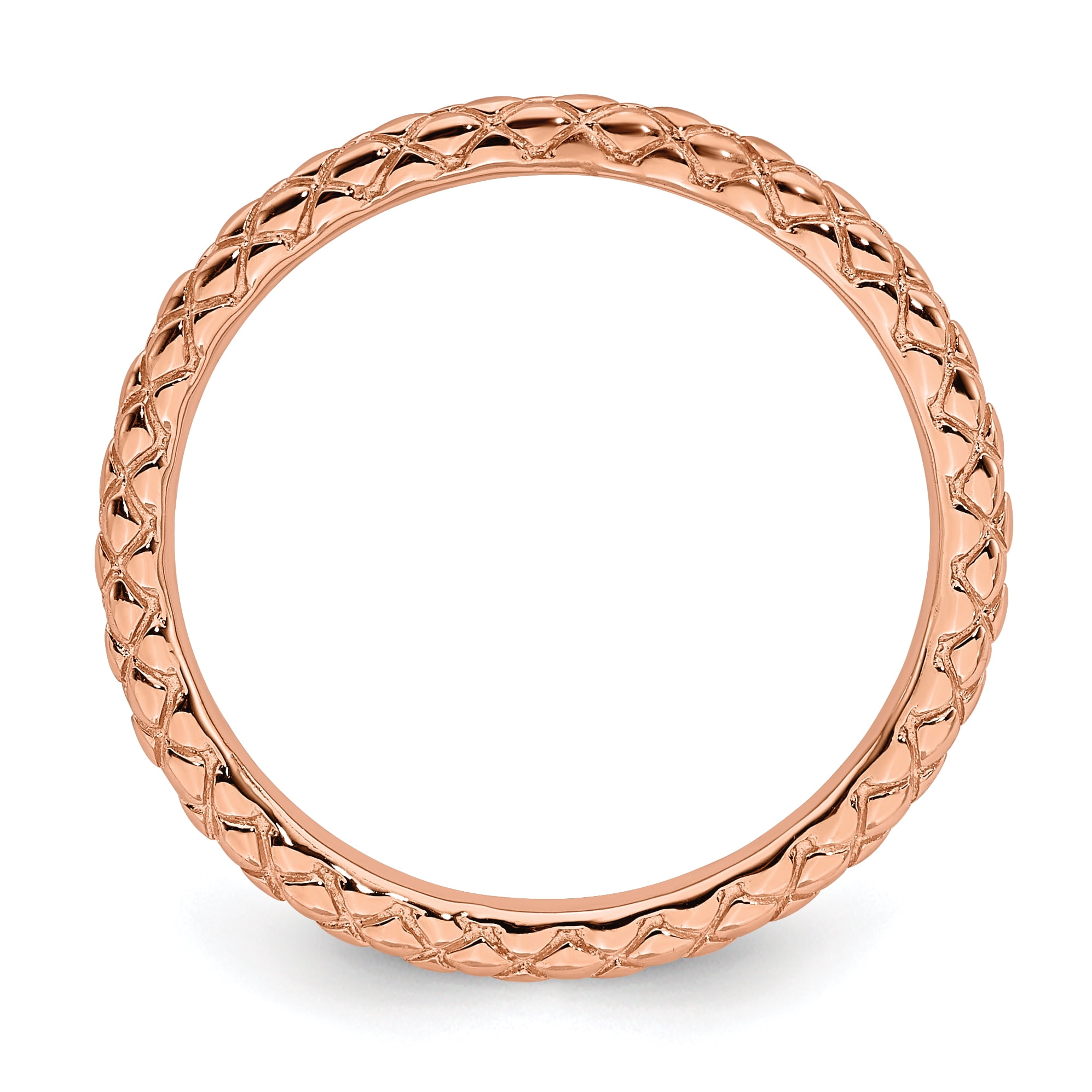Stackable Expressions Sterling Silver Rose Gold-plated Criss-Cross Ring