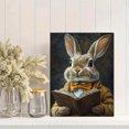 thumbnail image 2 of Qisvanset 12x16 Inch Vintage Reading Bunny Canvas Wall Art, Whimsical Rabbit Farmhouse Living Room Decor, 2 of 8