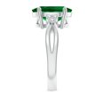 thumbnail image 3 of ANGARA Lab Grown 4.51 Ct Emerald Engagement Ring with Diamonds for Women in 925 Sterling Silver (Size-12x10mm) | May Birthstone, Anniversary, Jewelry Gift for Women | Lab-Grown Emerald Ring, 3 of 8