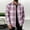 Pink men's plaid button down shirt a1, variant on thefmos Men's Fall Winter Plaid Button Down Shirt Long Sleeve Casual Collared Tops Loose Fit Shacket Work Outfits Clothes, Brown L