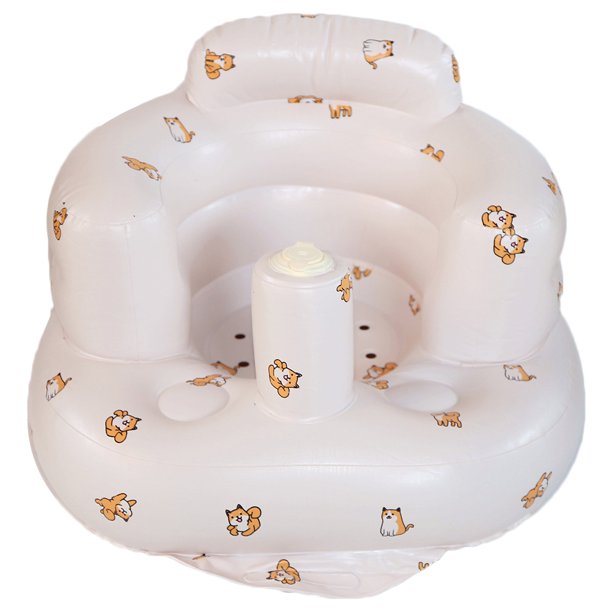 Lindo sofá de PVC para baño de bebé aprendiendo a sentarse asiento inflable infantil (perro)