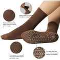 thumbnail image 2 of Pilates Socks for Women with Non Slip Grippers, Yoga Crew Socks for Barre Hospital Sticky Slipper Socks 4 Pairs, 2 of 5