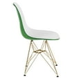 thumbnail image 5 of LeisureMod Cresco Modern Acrylic Dining Chairs - Eiffel Gold Chrome Base, Stylish Accent Chairs for Contemporary Dining Rooms & Kitchens in White Green, 5 of 8