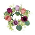thumbnail image 2 of PPgejGEK Faux Roses Artificial Flower Garland Wedding Table Centerpiece Decor for Party Event Home Christmas Decoration 23cm/9.06in Diameter, 2 of 4
