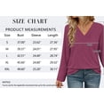 thumbnail image 5 of MOSHU Long Sleeve Womens Tops Deep V Neck Blouses for Women Loose Fit Curved Hem Fall Shirts, 5 of 7
