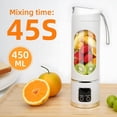 thumbnail image 3 of Merryhome Portable Blender,Cordless Blender,450ML Portable juicer Shakes and Smoothies Blender,Ideal for Ice Crushing,Travel,Gym,Office (White), 3 of 10