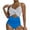 #1-Blue, variant on VBVC Womens One Piece Swimsuit Tummy Control High Cut Bathing Suit Sexy V Neck Criss Cross Monikini