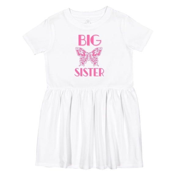 Inktastic Big Sister Announcement Butterfly Girls Toddler Dress