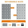 thumbnail image 4 of Hasoo Outdoor Rug Portable Premium Plastic Geometric Floral Pattern for Large Patio Deck Sunroom RV Camping Gray 9 x 12 ft, 4 of 5