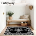 thumbnail image 3 of ODIKA 3'x5' Machine Washable Non-Slip Area Rug, Vintage Damask Scroll with Classical Baroque Motifs High Traffic Rug, Black, 718316, 3 of 7