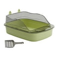 thumbnail image 1 of MERIGLARE Cat Litter Box Cat Sand Basin with High Side Cat Litter Container Durable green, 1 of 9