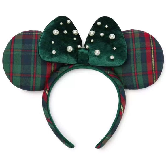 Disney Minnie Mouse Holiday Plaid Ear Headband for Adults