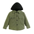 thumbnail image 2 of KYAIGUO 1-5T Toddler Baby Boys Spring Corduroy Jacket Long Sleeve Button down Casual Coat with Hoodie Fall Lapel Cardigan Tops Outwear, 2 of 9