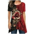 thumbnail image 1 of Birdeem Womens Summer Casual Comfortable Print Sexy Pattern Round Neck Short Sleeve, 1 of 6
