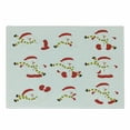 thumbnail image 1 of Christmas Cutting Board, Snowman with Scarf Different Funny Poses Noel Festivities Themed Motifs, Decorative Tempered Glass Cutting and Serving Board, Small Size, Red White Green, by Ambesonne, 1 of 1