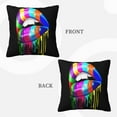 thumbnail image 3 of ZICANCN Decorative Throw Pillow Covers , Rainbow Lips LGBT Pride Couch Sofa Decorative Knit Pillow Covers for Living Room Farmhouse 16"x16", 3 of 8