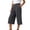 Gray, variant on Capri Pants for Women Pleated Business Casual Work Trousers High Waisted Relaxed Fit Dressy Capris with Pockets