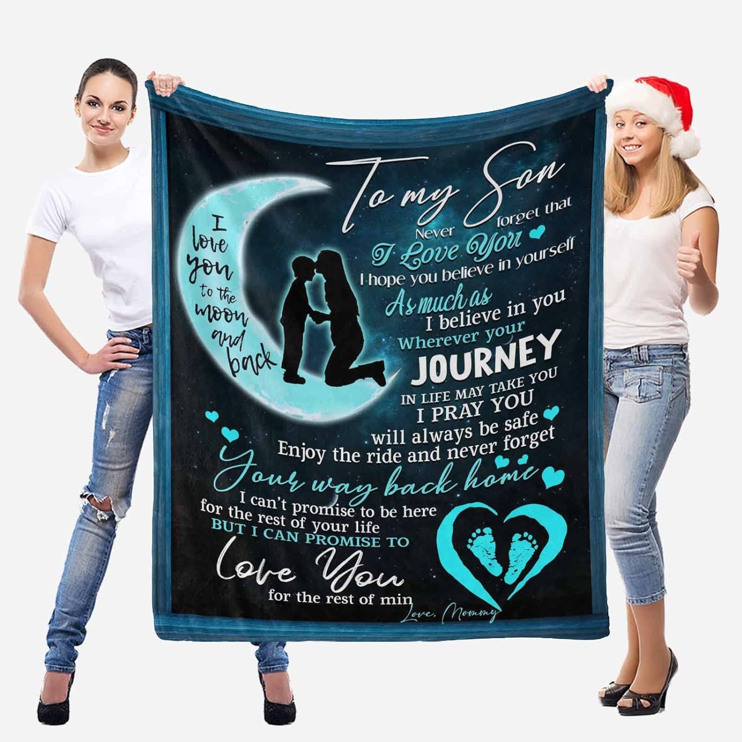 To My Son Blanket From Mom And Dad Love You To The Moon And Back Panel ...