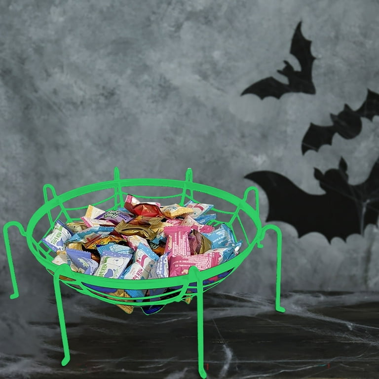6pcs Spider Web Plastic Basket Halloween Candy Bowl Trick Or Bowl