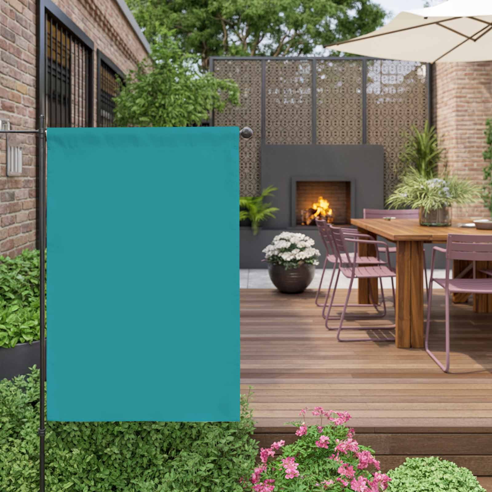 Teal House Flag 28 x 40 Inches, Solid Color Weather Proof Outdoor Patio Flags Double Sided Small House Decoration for Yard Lawn Outside Home