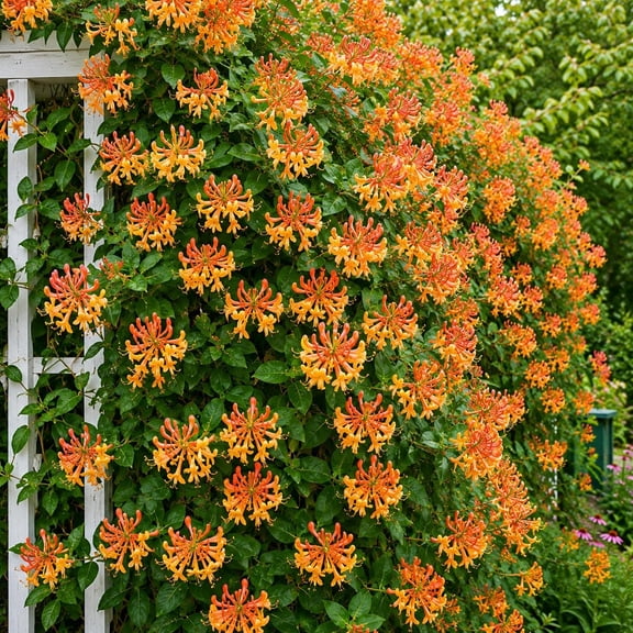 Mandarin Orange Honeysuckle Live Bare Root Plants | Fast Growing Fragrant Flowering Vine Saplings | Pollinator-Friendly Climbing Plants | Dormant Nursery Stock | Ready to Plant (1 Plant)