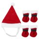 thumbnail image 1 of 1 juego de calcetines y gorro de Papá Noel para mascotas, disfraz de cosplay para gatos y perros., 1 of 7
