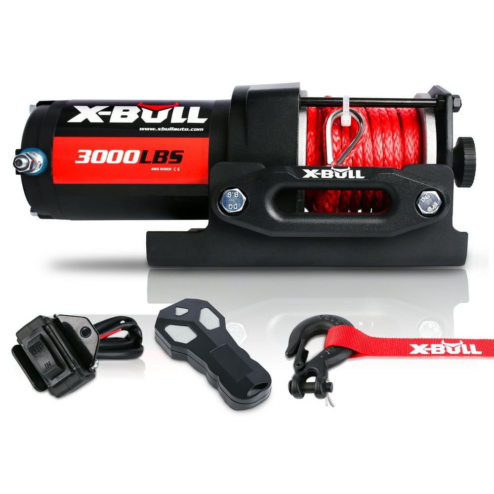 XBULL Electric Winch12V 3000LBS UTV/ATV/BOAT Winch Synthetic Rope