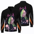 thumbnail image 3 of Nueva chaqueta de vuelo con estampado de figuras de anime en 3D para hombre, chaqueta de béisbol para acampar y deportes al aire libre, chaqueta holgada de moda urbana para otoño, 3 of 4