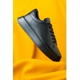 thumbnail image 5 of Men’s Black Genuine Leather Lace-Up Casual Sneakers, 5 of 9
