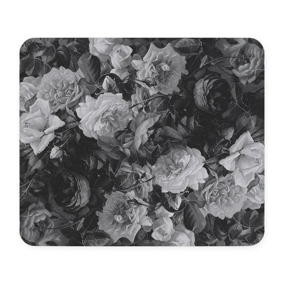 CafePress - Floral Grey Roses Mousepad - Non-slip Rubber Mousepad, Gaming Mouse Pad