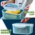 thumbnail image 2 of 5 Piece Food Storage Container Set  Plastic Fruit Container with Removable Colander  Blue, 2 of 8