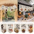 thumbnail image 4 of Bandera colgante de estilo pastoral con cultura del té tradicional china, cortina corta, banderín, divisor de cocina, sala de té, restaurante, cortinas, 4 of 5