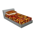 thumbnail image 2 of Ambesonne Abstract Fitted Sheet & Pillow Sham Set, Colorful Trippy Square, Twin, Multicolor, 2 of 2