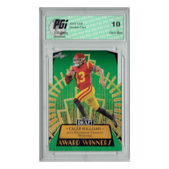 Caleb Williams 2023 Leaf Football #14 Green SP Award Winners Rookie Card PGI 10