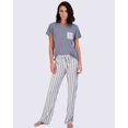 thumbnail image 5 of Real Essentials 2 Pack: Women's Pajama Set - Choose from Short Sleeve with Pocket or Long Sleeve without Pocket, 5 of 5