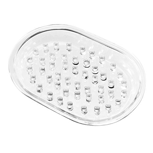 InterDesign Plastic Bar Soap Holder for Bathroom Shower Small Clear 