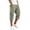Army Green, variant on Satingcolo Men's Cargo 3/4 Length Shorts Elastic Waist Capri Pants with Zipper Pockets