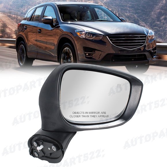 For 2015 - 2016 for Mazda CX-5 Right Passenger Side Mirror with Blind Spot Black 7 Inch