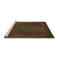 thumbnail image 2 of Ahgly Company Machine Washable Indoor Round Abstract Turquoise Blue Modern Area Rugs, 3' Round, 2 of 4