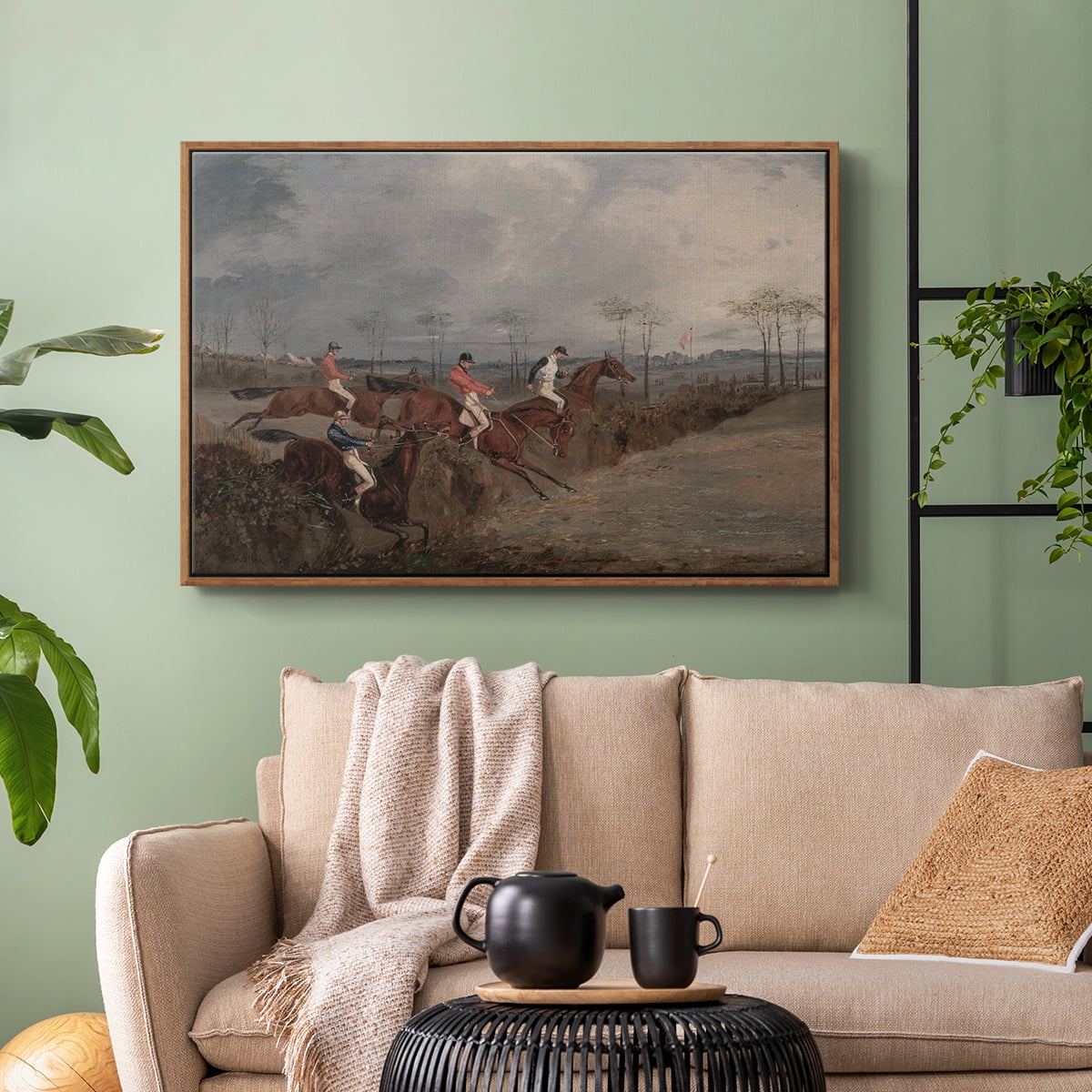 Vintage Animal Print-XXXI By Wexford Home Framed in Walnut Wood Gallery Wrapped Canvas 25 in. x 37 in.