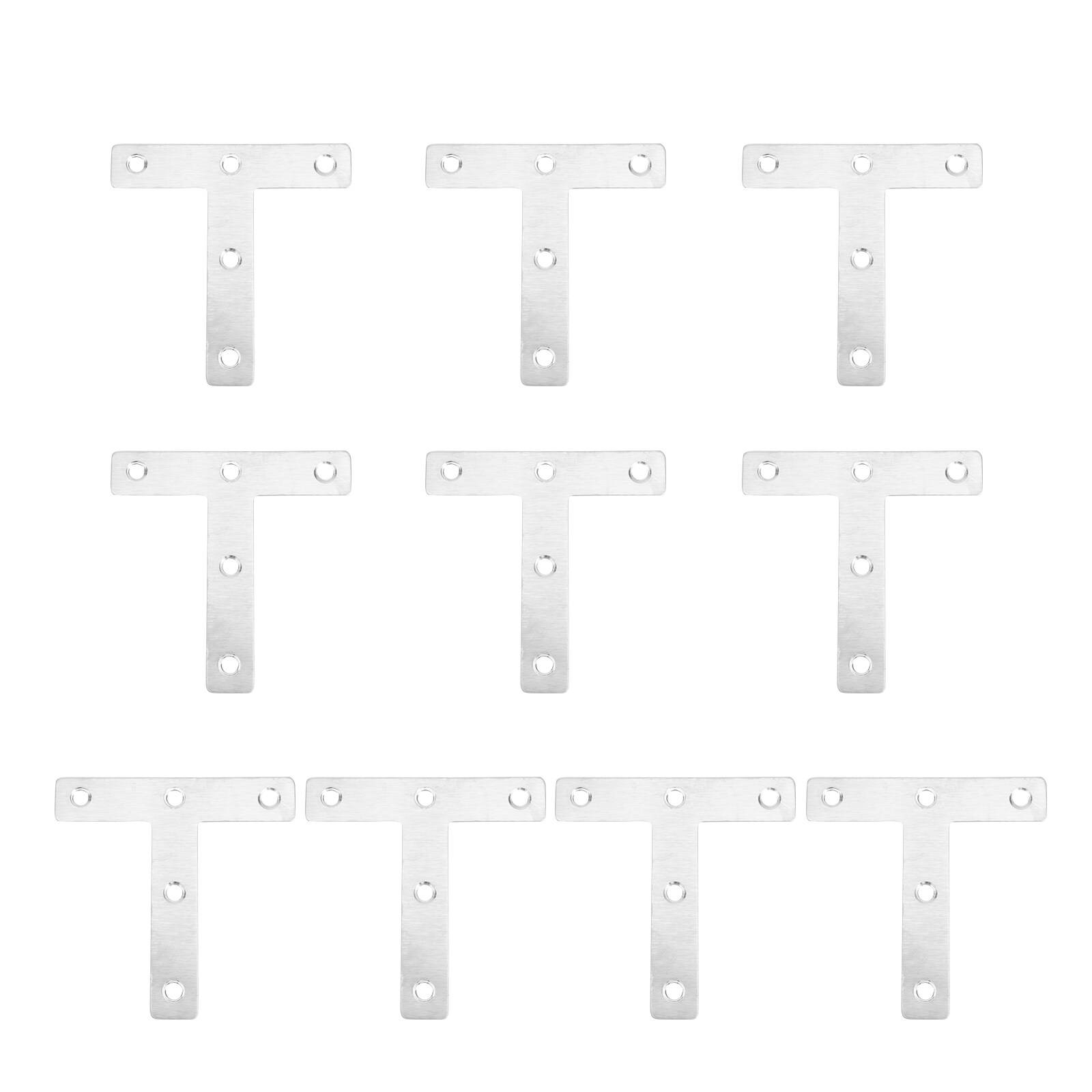 10pcs TShape 80mm*80mm Steel Corner Angle Brackets Brace Fixed Plate Connector Repair Sheet