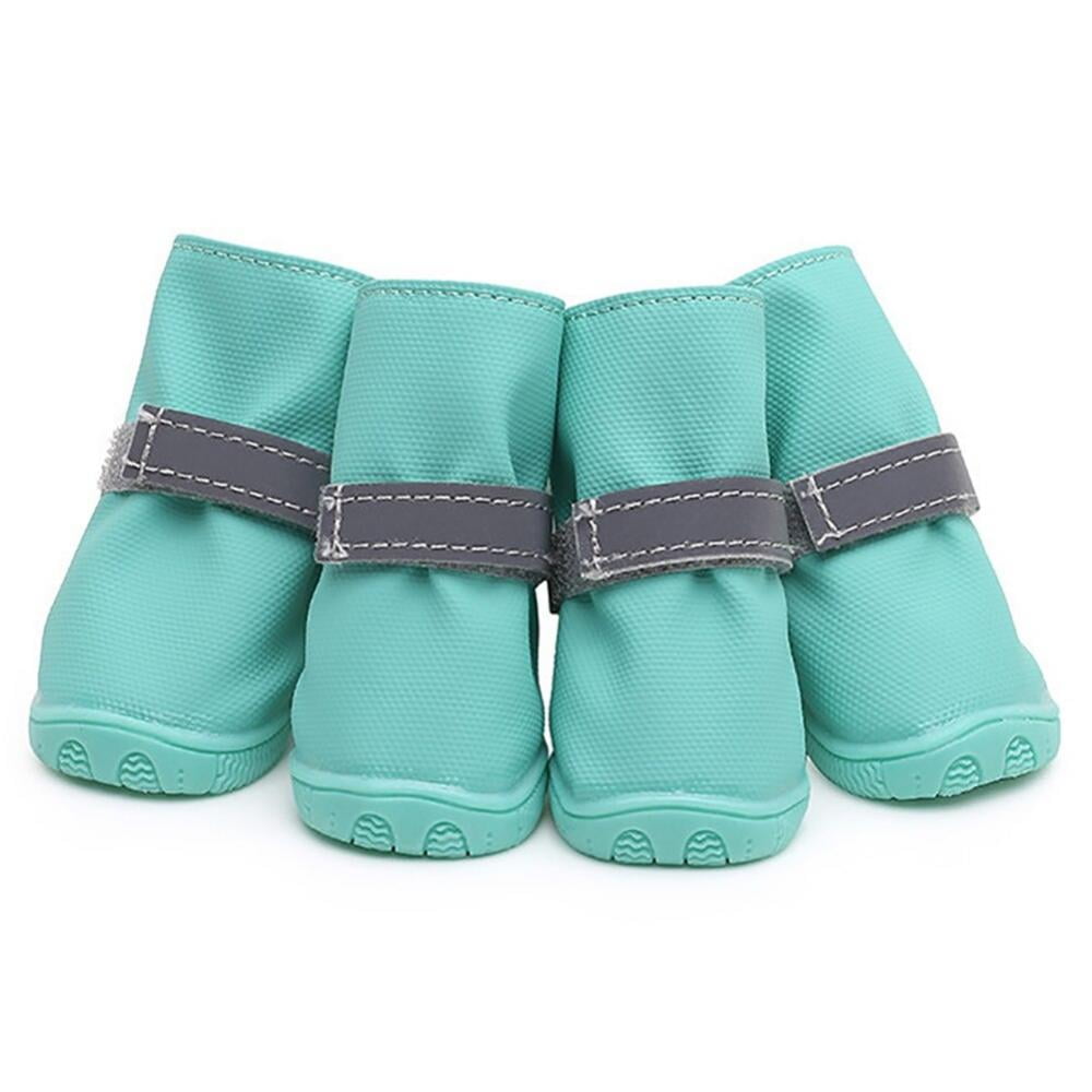 4pcs Waterproof Pet Dog Rain Shoes Reflective Antislip Pet Dog Snow