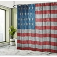 thumbnail image 5 of Ambesonne Retro Shower Curtain, Worn Style American Flag, 69"Wx70"L, Blue Red Pale Grey, 5 of 5