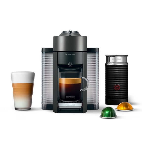 Nespresso Vertuo Coffee and Espresso Maker by De'Longhi, Graphite Metal with Aeroccino Milk Frother