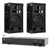 Bluetooth DJ Speakers - 2) VM Audio VAS38P 8" Speakers + Pyle 2000BT Amplifier