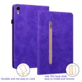 thumbnail image 7 of Decase for ipad 56/pro 9.7 inch 2016/2017/2018 Sleepable Pure Color Zipper Wallet Card Slot Pen Slot ipad Case, Soft TPU Back Shock Resistant Drop ipad Case for iPad 6th Generation, Purple, 7 of 7