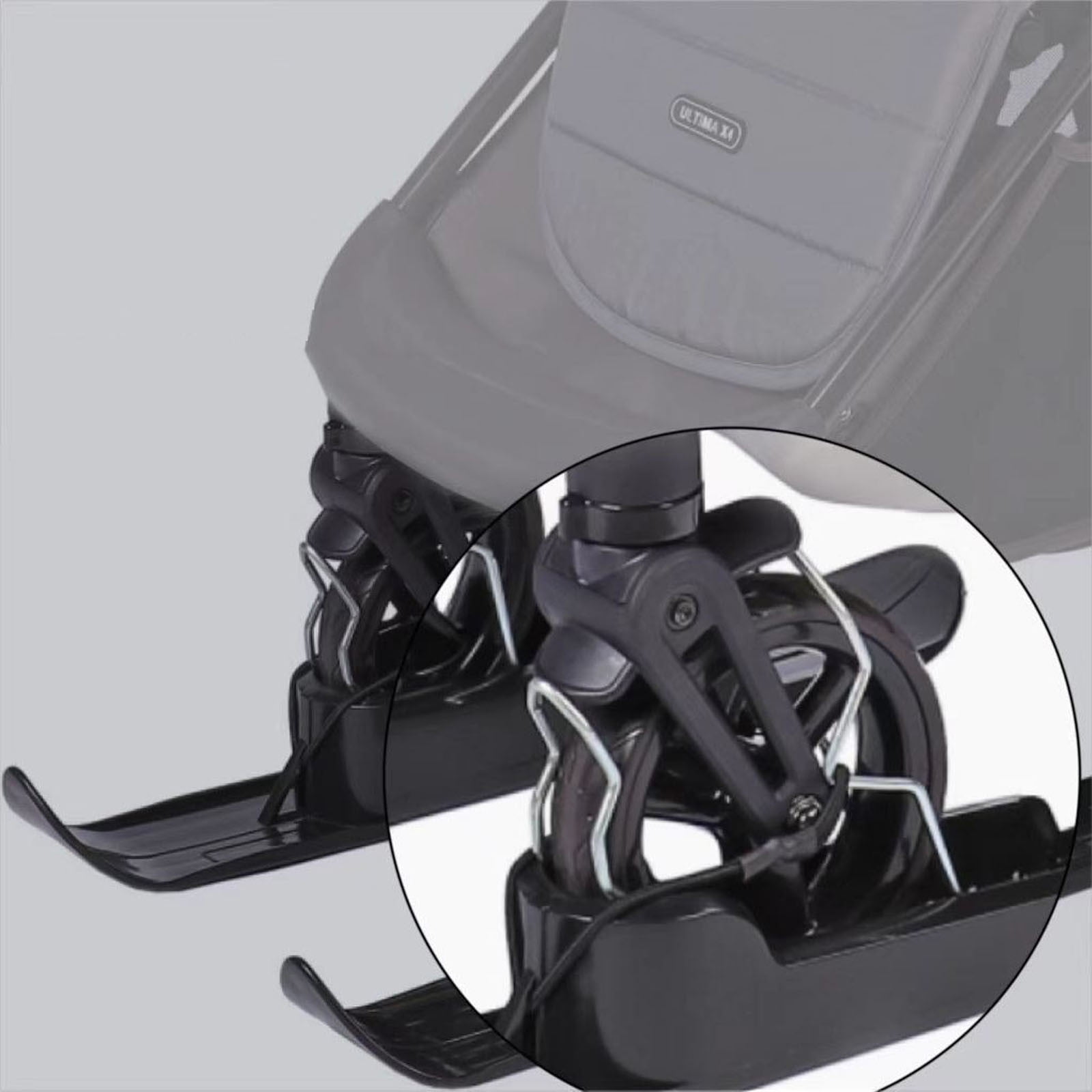 Ki*ds Wheelchair Balance Bike Snow Sled Ski Accessories, Easy Install Detachable Winter Outdoor Stroller Sleds, Sturdy Safe Multi-Purpose Snowboard Attachment for Family Winter Adventure Use