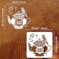 thumbnail image 2 of Teaport and Bird Stencil for Painting 11.8x11.8inch Large Afternoon Tea Drawing Template Reusable Teaport with Floral Pattern Stencil Square Birds Plants Stencil for Home Decoration, 2 of 9