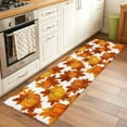 thumbnail image 3 of Kitchen Runner 2 x 6 Ft, Thanksgiving Non-Slip Residential Carpet, Fall Orange Pumpkin Maple Leaves Farmhouse Indoor Crawling Mats Runner Rugs for Living Room/Dining Room/Bedroom, 3 of 8